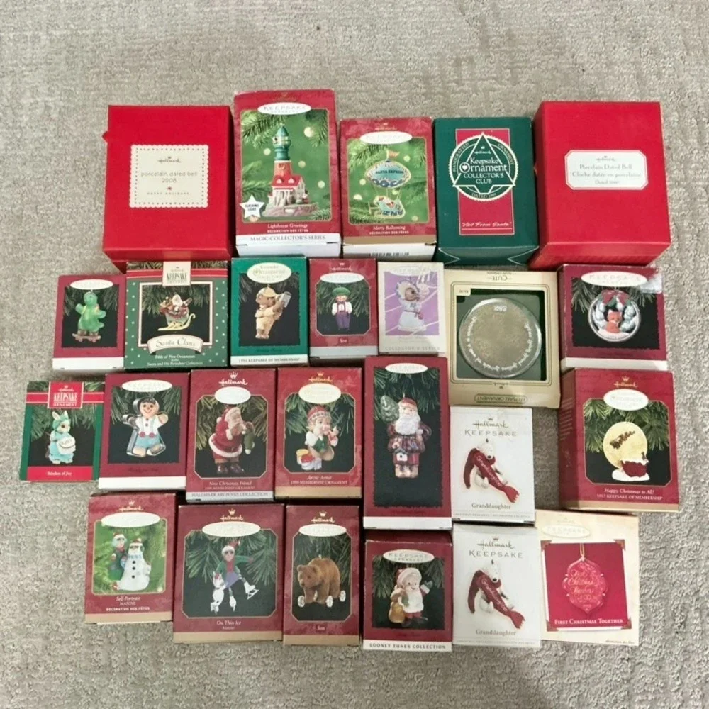 Hallmark Keepsake Christmas Ornament Mixed LOT of 25 Pieces Santa Elves Maxine
